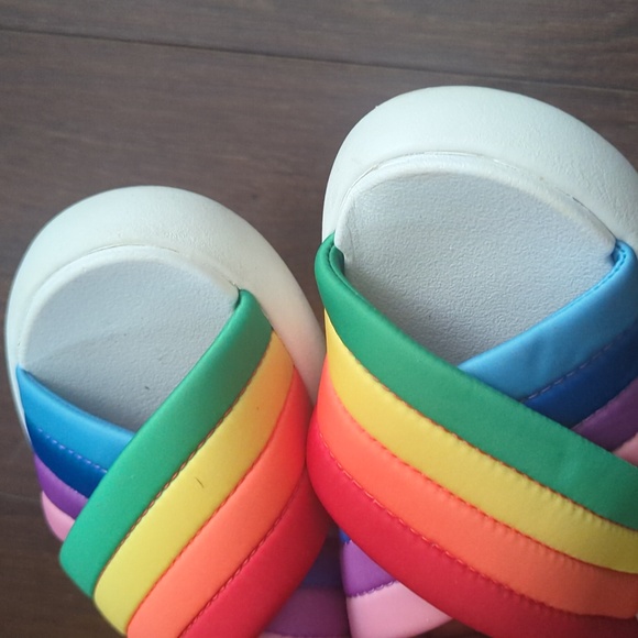 TOMS Women's Alpargata Mallow Crossover Sandals Multi Rainbow Jersey - Picture 12 of 12